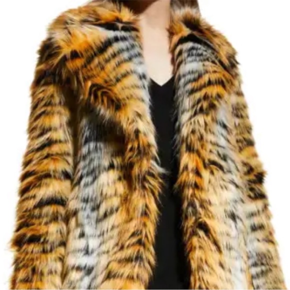 Michael kors glam tiger leopard faux fur coat - Picture 2 of 8